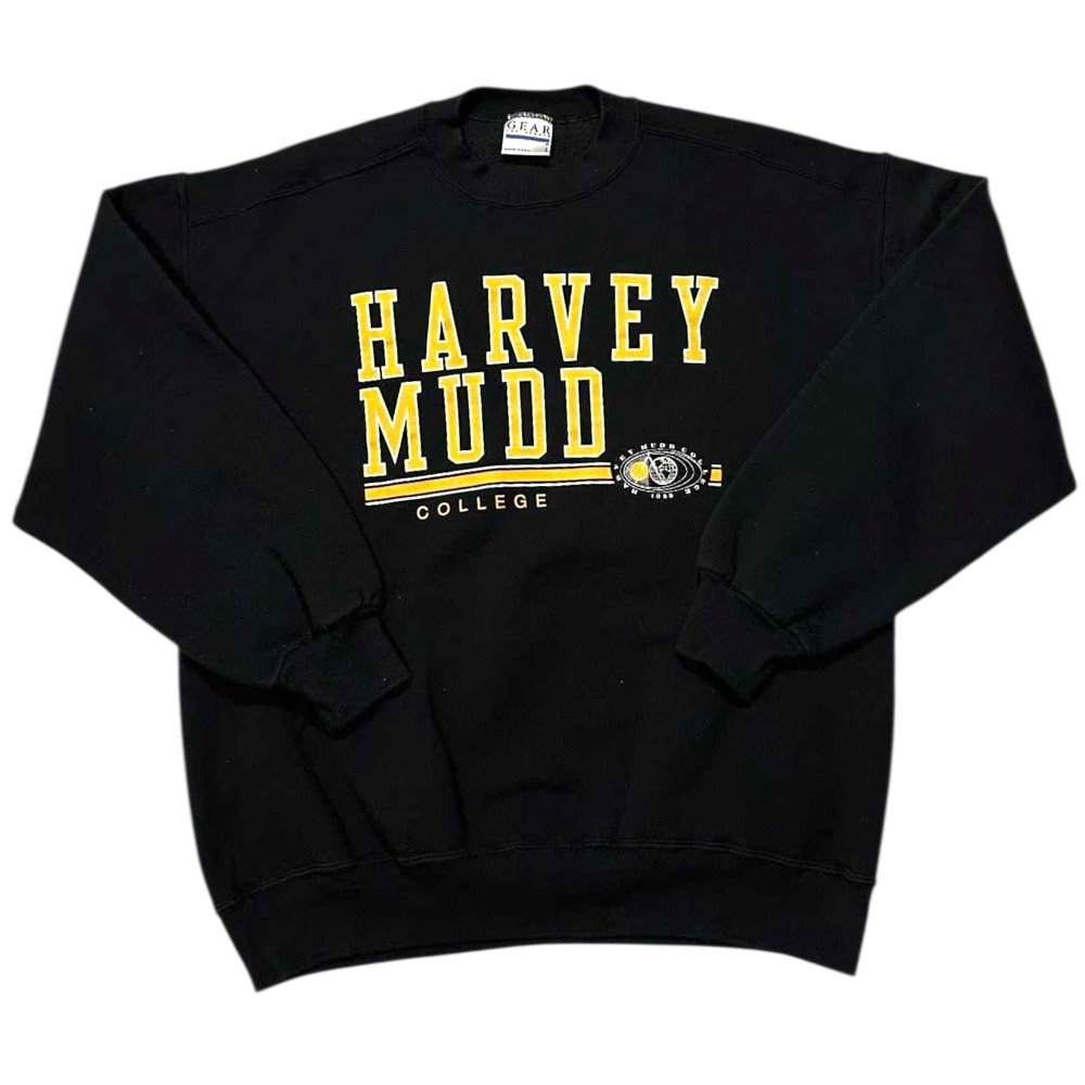 Vintage Gear Harvey Mudd College Sweatshirt Black Mens Large Made in USA